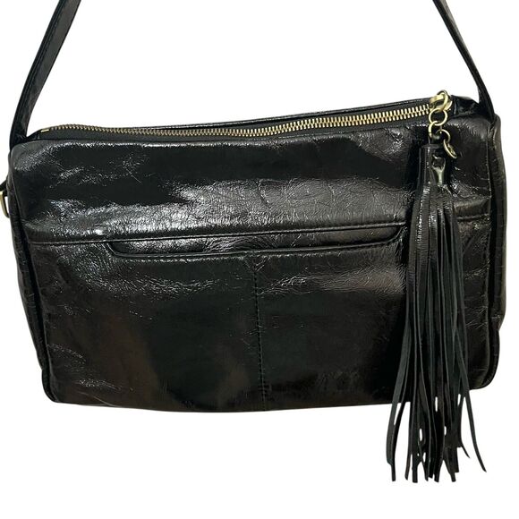 HOBO Handbags - Hobo Kole Shoulder Bag Glossy Leather Tasseled Minimalist Classic Rectangular